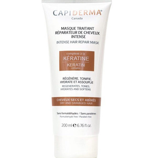 Capiderma – Masque Traitant Réparateur De Cheveux Intense À La Kératine – 200 Ml