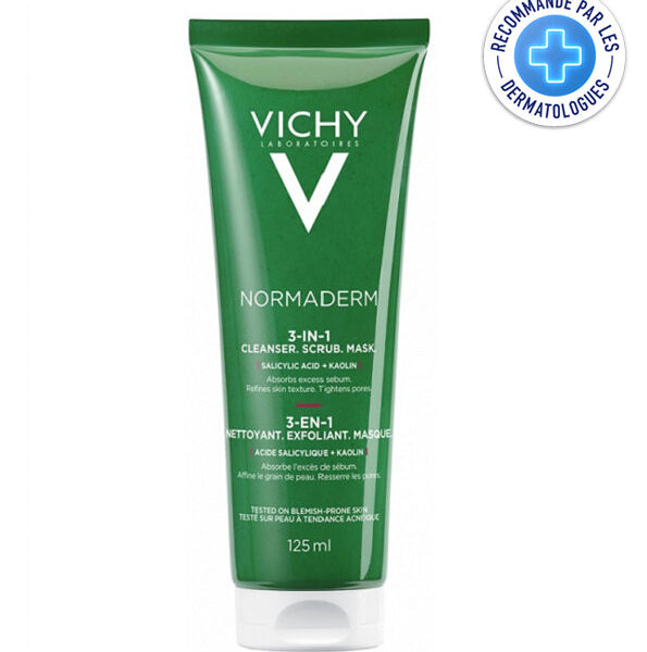 Vichy – Normaderm 3 En 1 Exfoliant + Nettoyant + Masque – 125 Ml