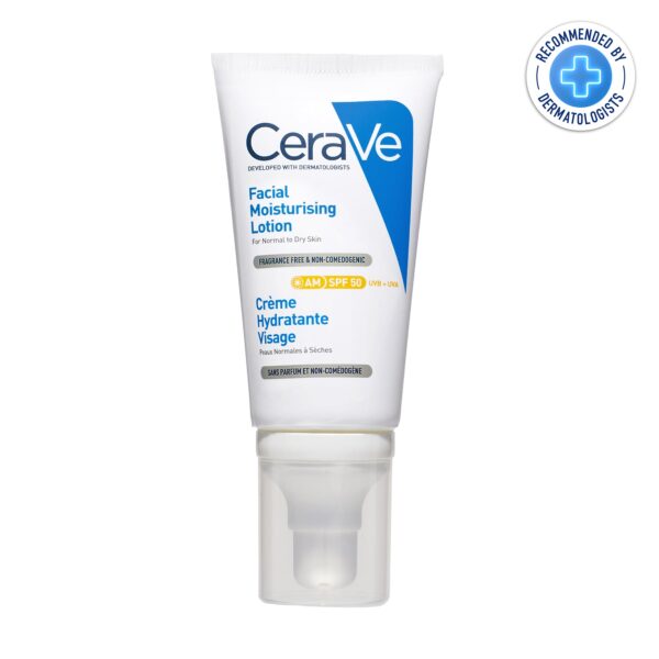 Cerave – Crème Hydratante Visage Spf 50 Peaux Normales À Sèches 52Ml