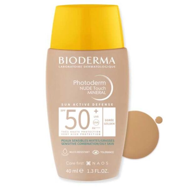 Bioderma – Photoderm Nude Touch Spf 50+ Teinte Dorée – 40 Ml