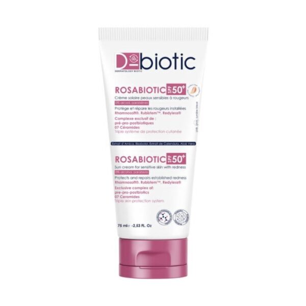 D-Biotic  Rosabiotic Creme Solaire Peaux Sensibles A Rougeurs Spf50+ Teinte Clair 75 Ml