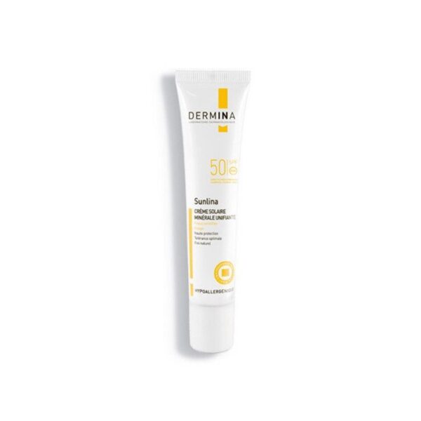 Dermina – Sunlina - Crème Solaire Minéral Unifiante Spf50 40Ml